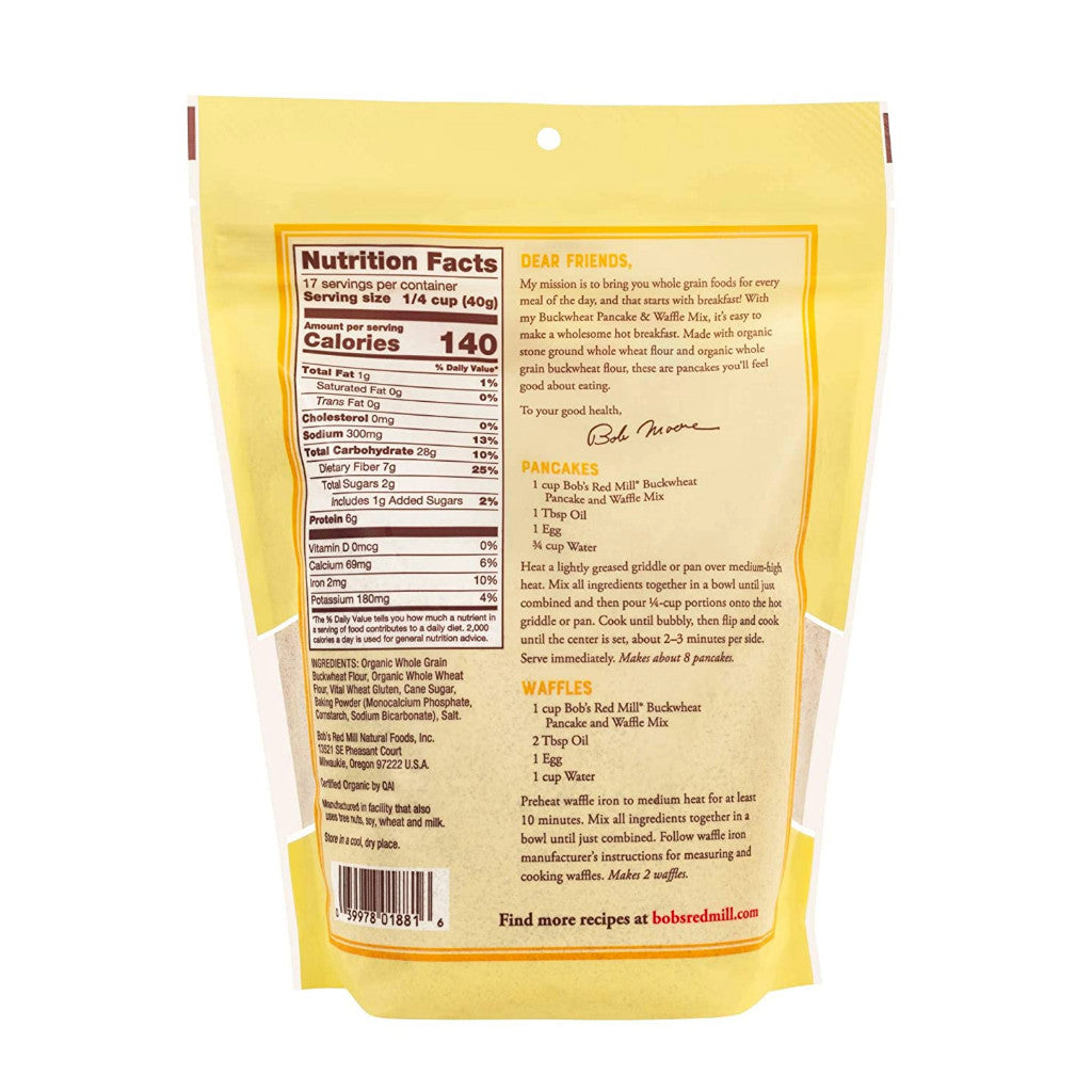 Bob's Red Mill Buckwheat Pancake & Waffle Mix Whole Grain 680g
