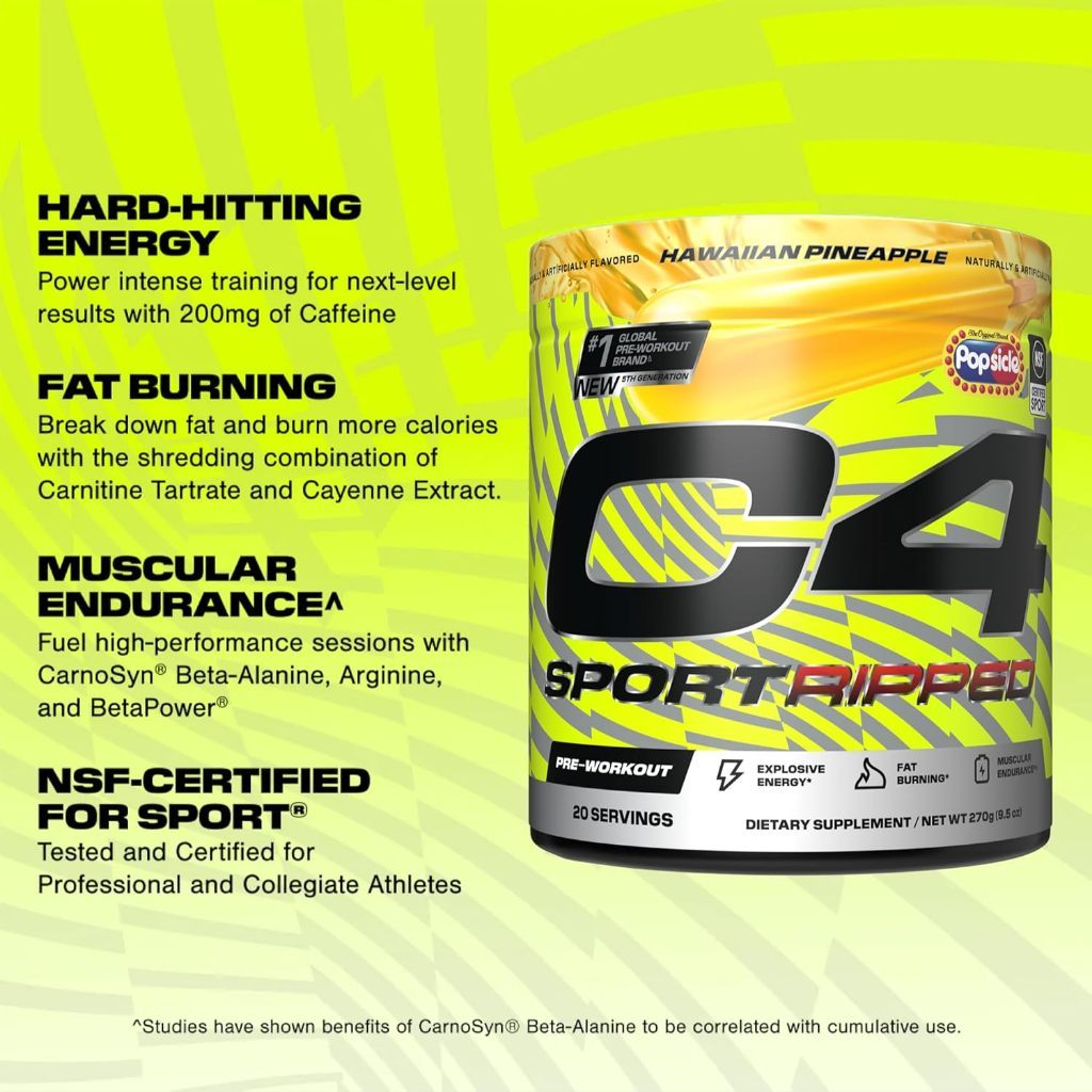 Cellucor C4 Sport Ripped Hawaiian Popsicle Pre-Workout 270g