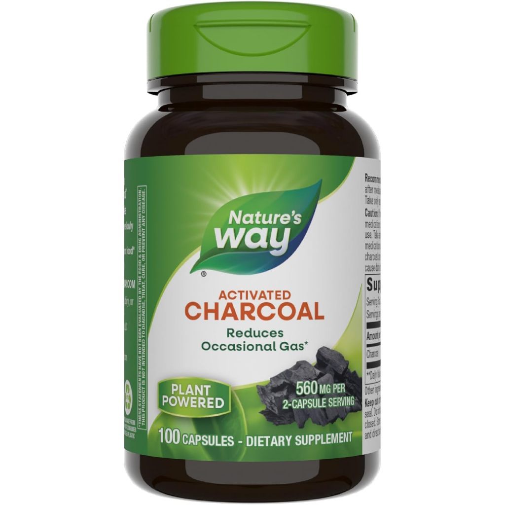 Nature's Way Activated Charcoal 560mg - 100 Capsules