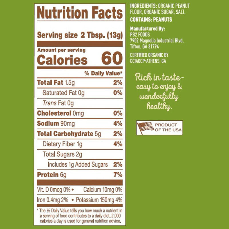 The Original PB2 Organic Powdered Peanut Butter 184g