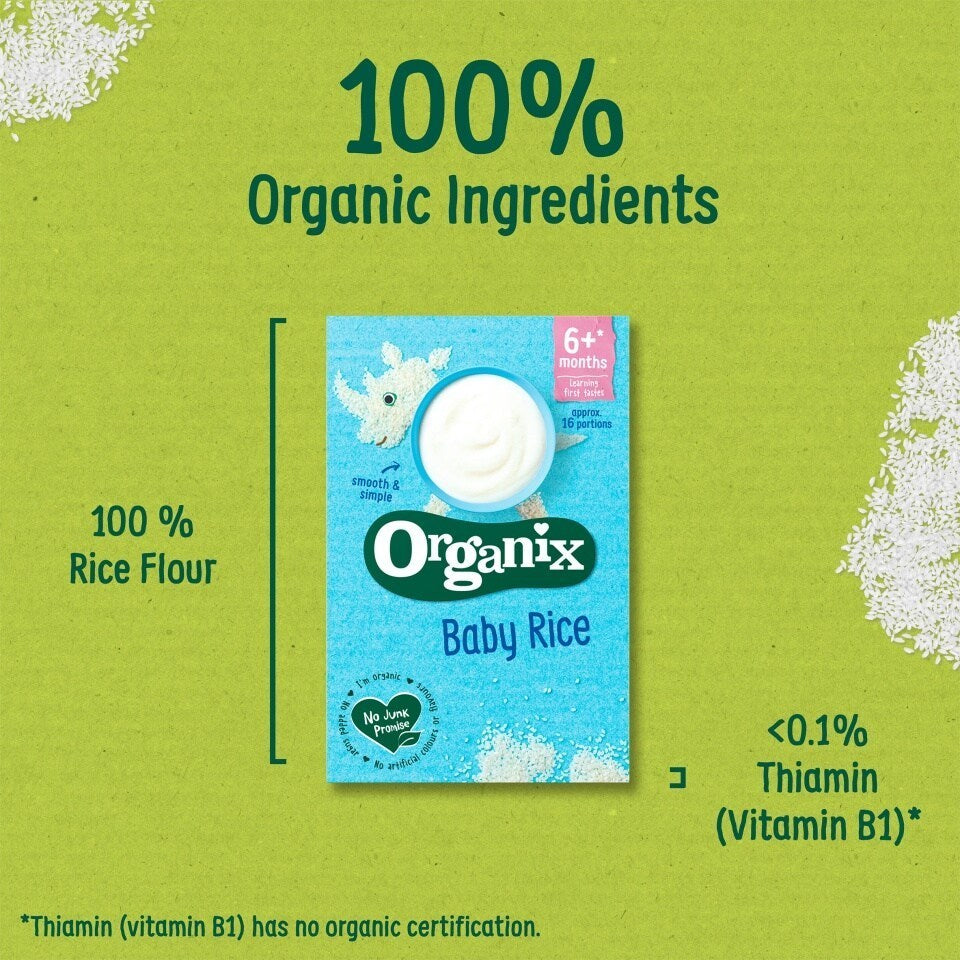 Organix 6+ Months Baby Rice Cereal 16 portions per pack