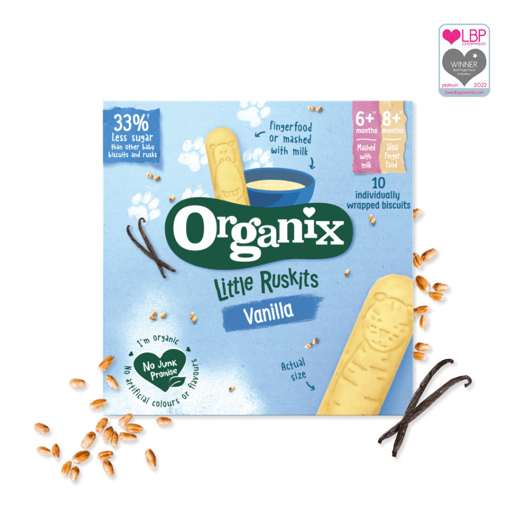 Organix Little Ruskits Vanilla 10 Individual Wrapped Biscuits