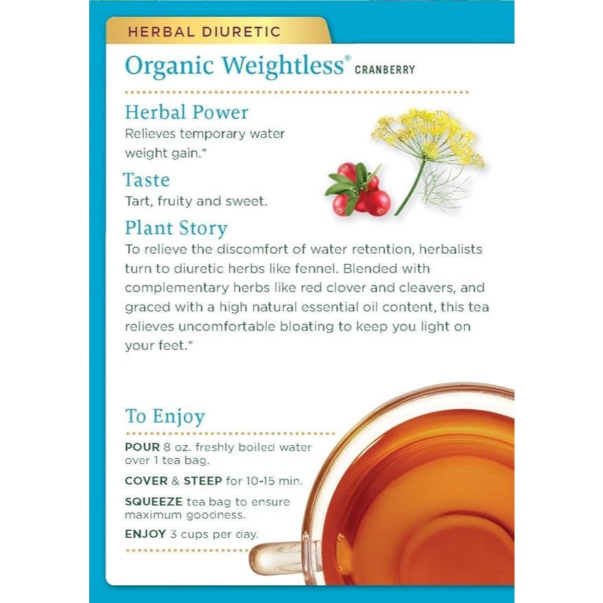 Traditional Medicinals Organic Weightless Cranberry Tea, 16 Tea Bags
