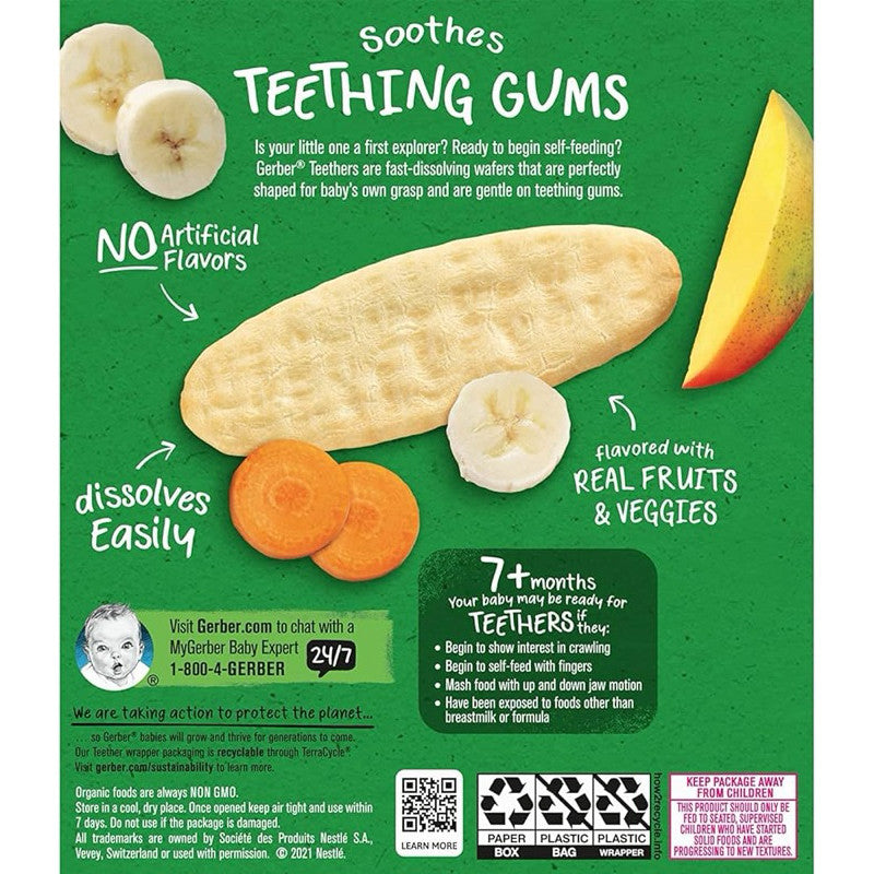 Gerber Organic Mango Banana Carrot Teethers 48g