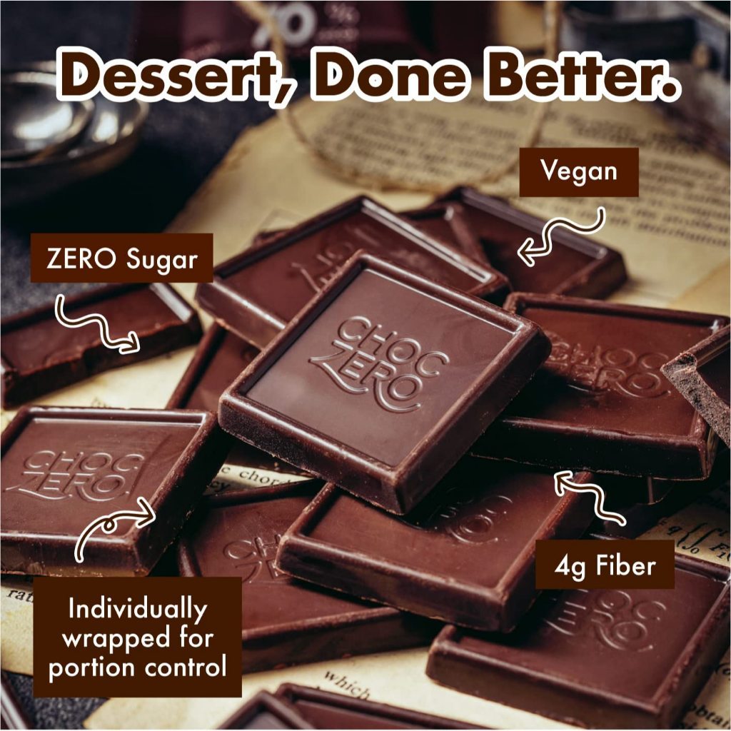 ChocZero Premium Keto Chocolate Bark & Squares 90g