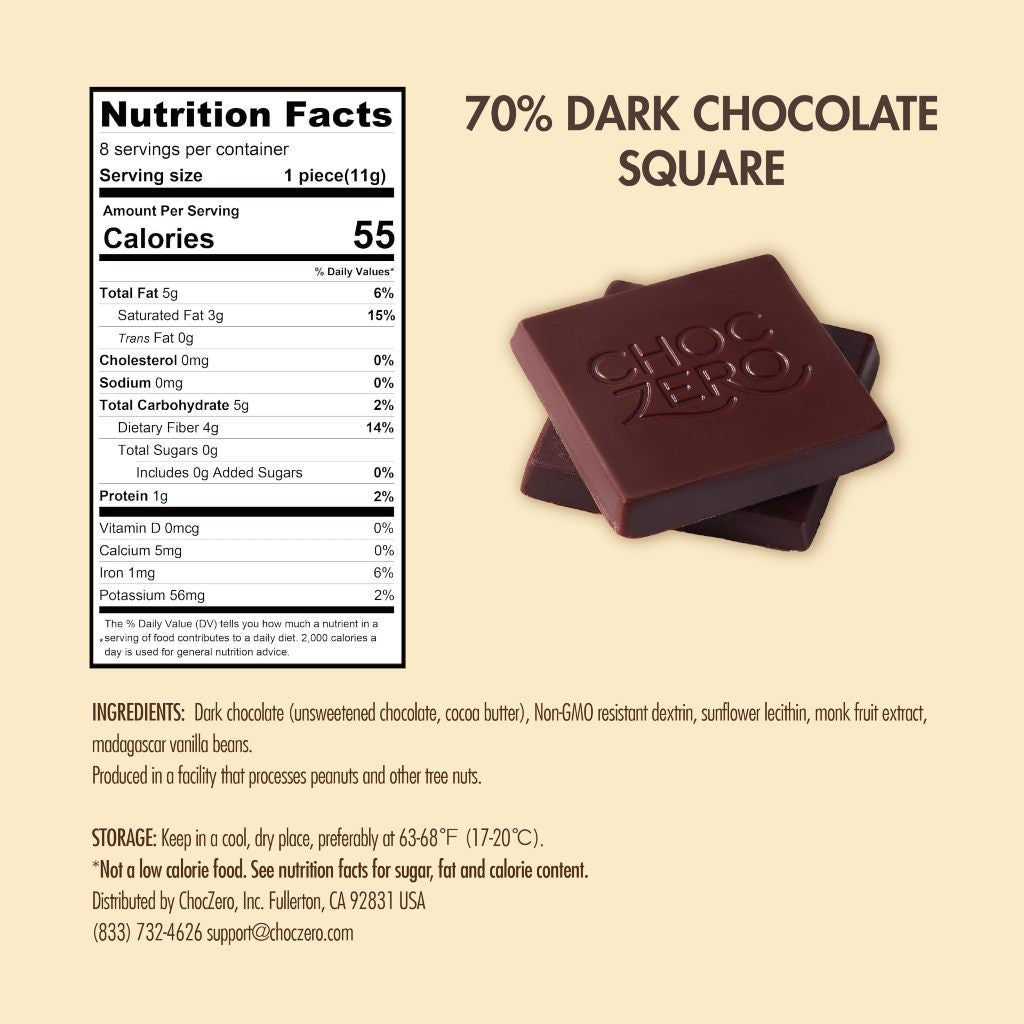 ChocZero Premium Keto Chocolate Bark & Squares 90g
