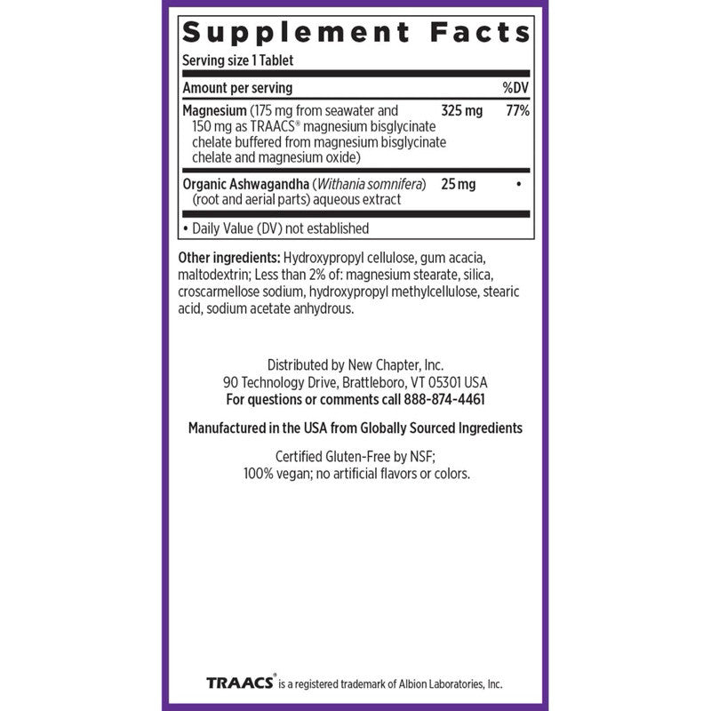 New Chapter Magnesium + Ashwaghanda, 60 Capsules