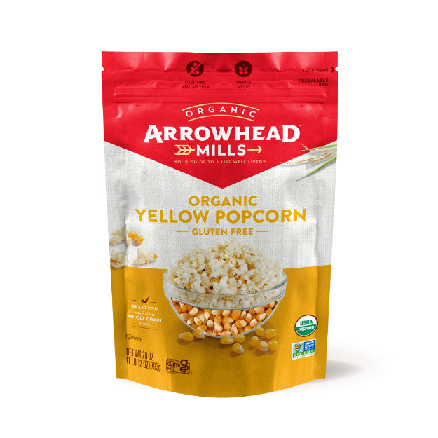Arrowhead Mills Organic Yellow Popcorn Gluten Free 793g