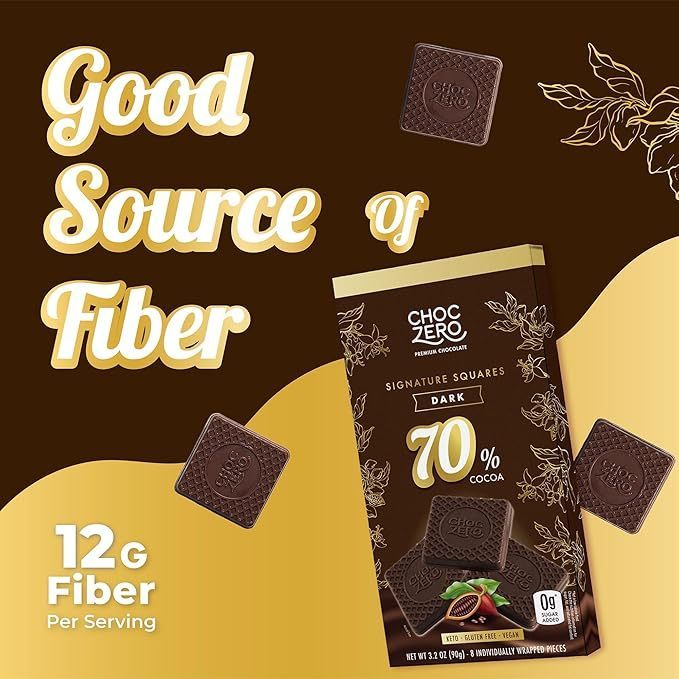 ChocZero Premium Keto Chocolate Bark & Squares 90g
