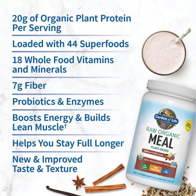 Garden of Life Raw Organic Meal Vanilla Chai Meal 1064g
