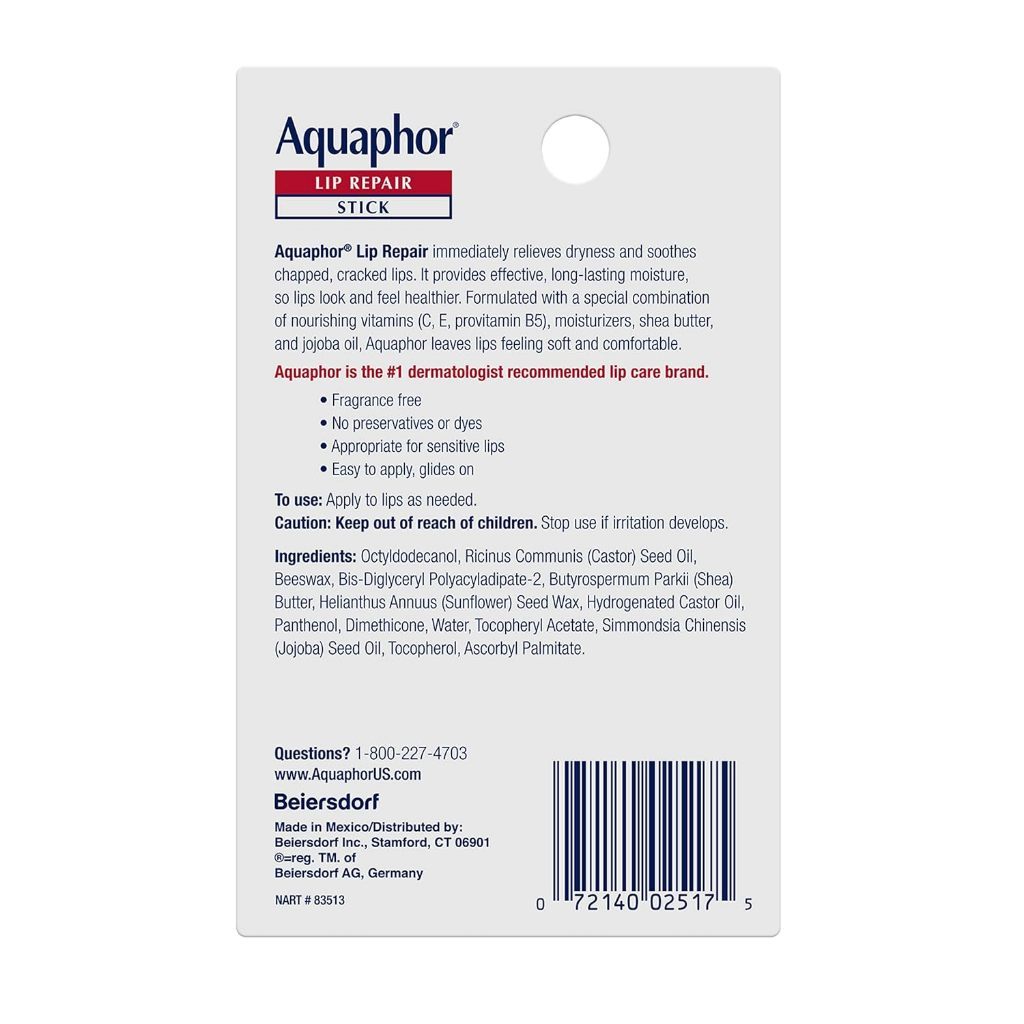 Aquaphor Immediate Relief Lip Repair Lipbalm