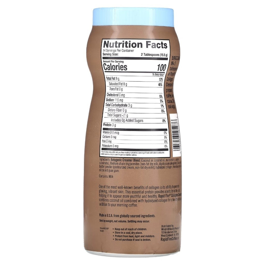 Rapid Fire Unflavored Collagen Creamer 217g