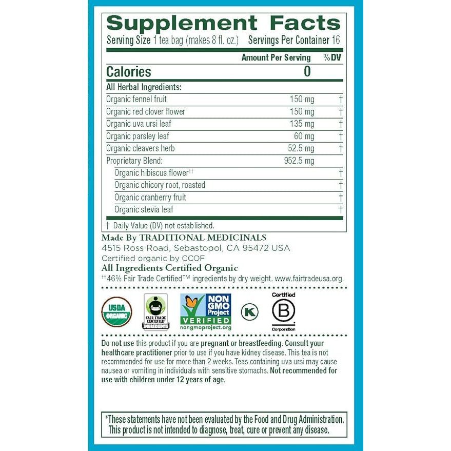 Traditional Medicinals Organic Weightless Cranberry Tea, 16 Tea Bags