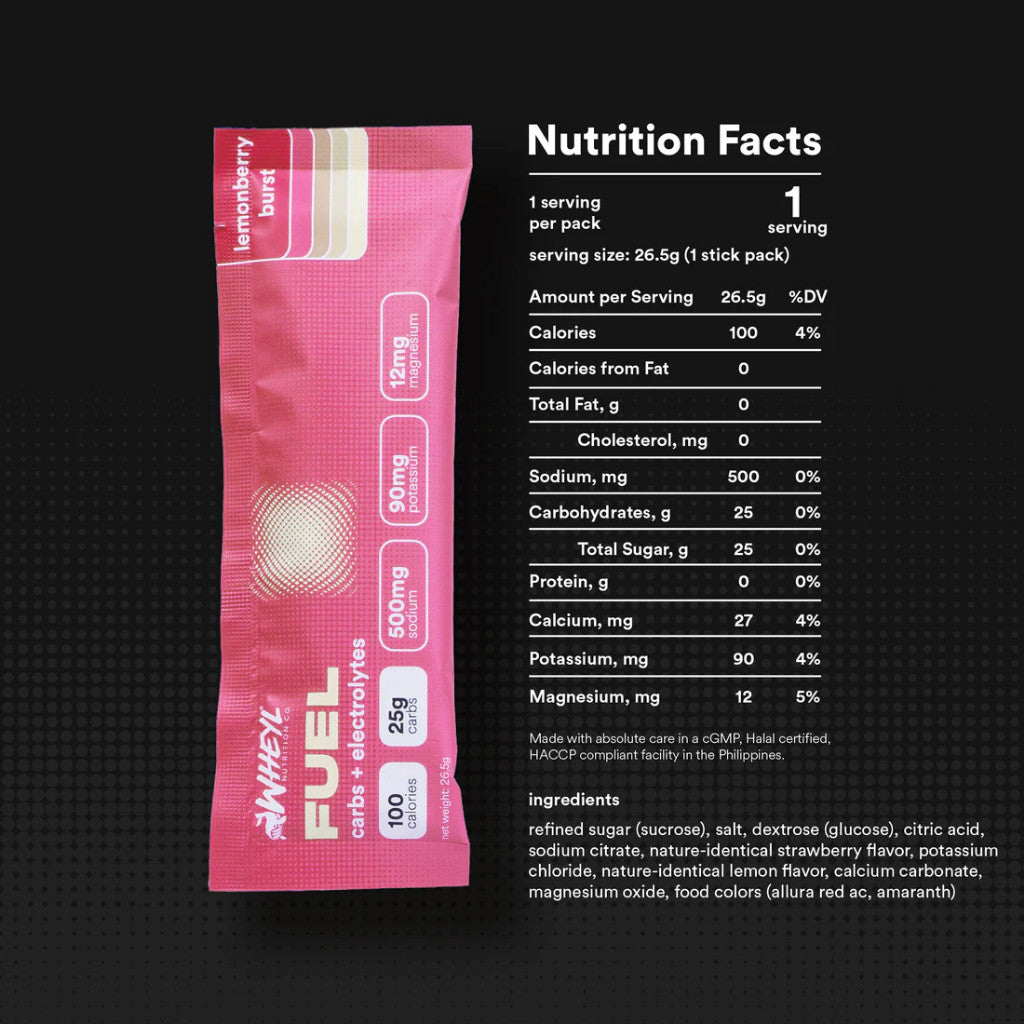 Wheyl Nutrition Fuel Carbs + Electrolytes, 1 Stick