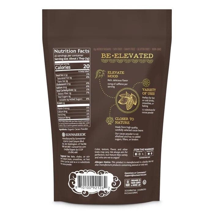 Sunwarrior Be•Well Organic Cacao Powder 225g