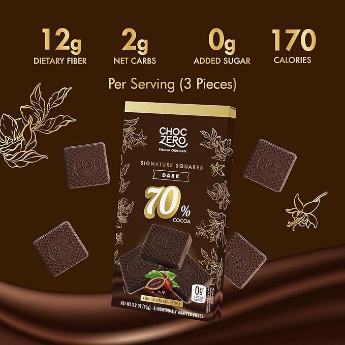 ChocZero Premium Keto Chocolate Bark & Squares 90g