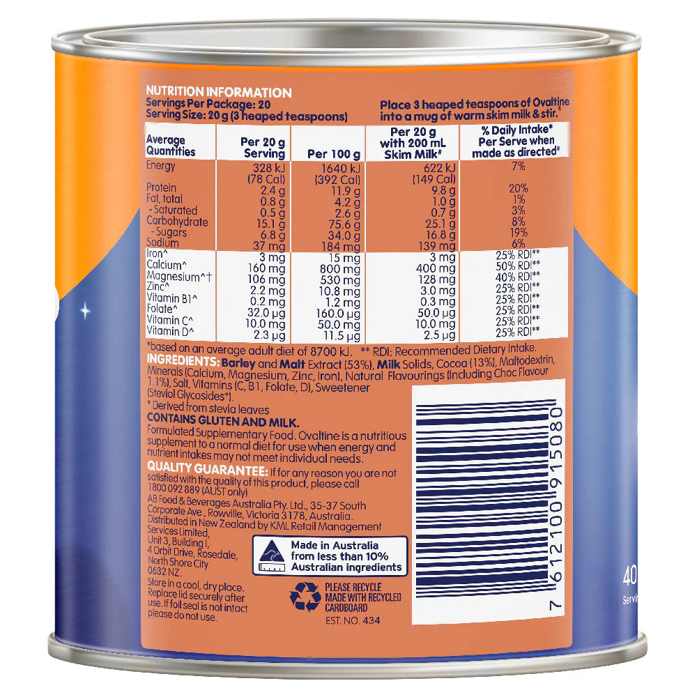 Ovaltine Sleep Calming Choc 400g