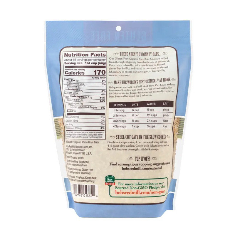 Bob’s Red Mill Gluten Free Organic Steel Cut Oats 680g