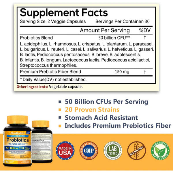 New Rhythm Probiotics Vegetarian Capsule