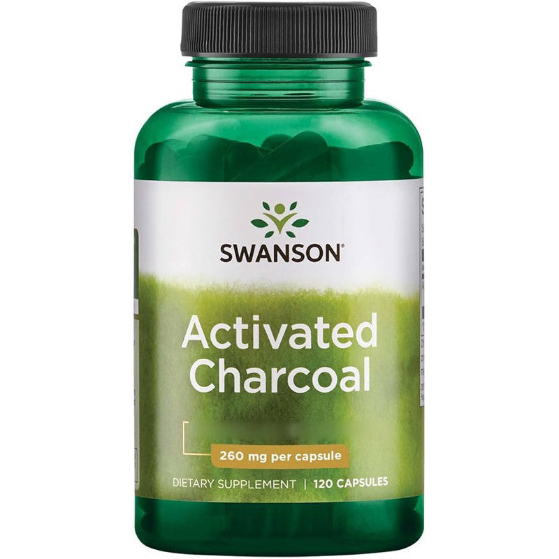 Swanson Activated Charcoal 260mg, 120 Capsules