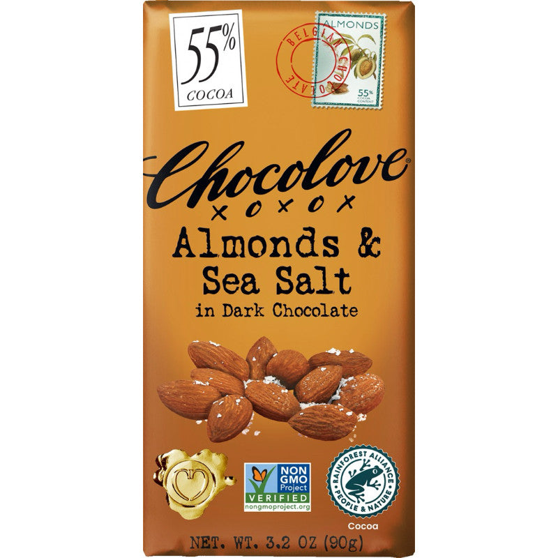 Chocolove Almonds & Sea Salt in Dark Chocolate 90g
