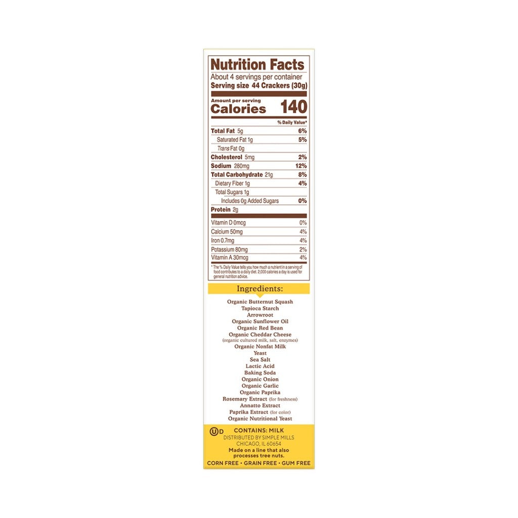 Simple Mills Cheddar Pop Mmms Baked Snack Crackers 113g