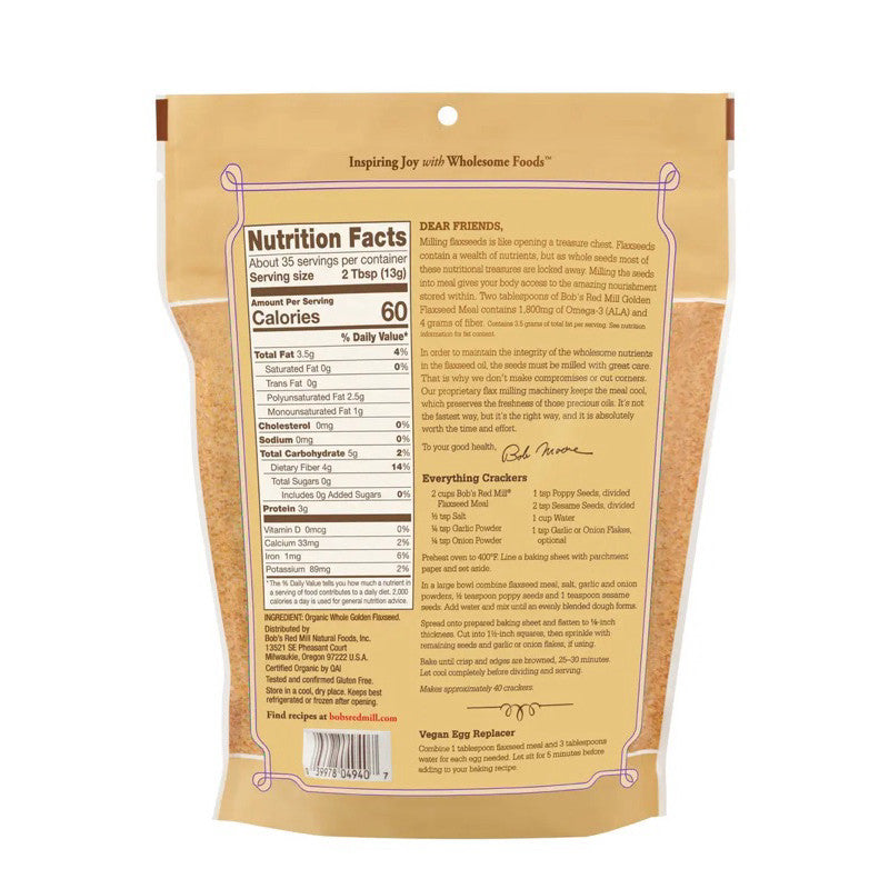 Bob’s Red Mill Organic Golden Flaxseed Meal 453g