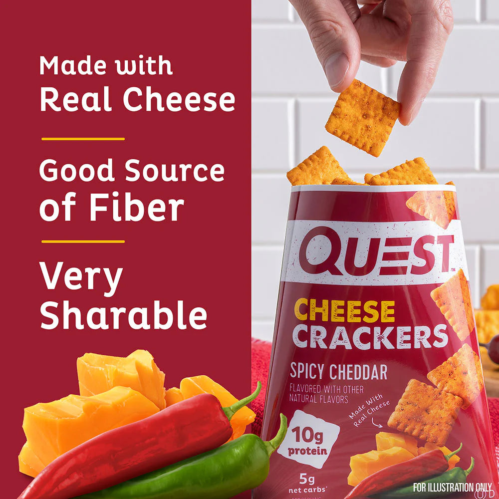 Quest Spicy Cheddar Cheese Crackers 30g