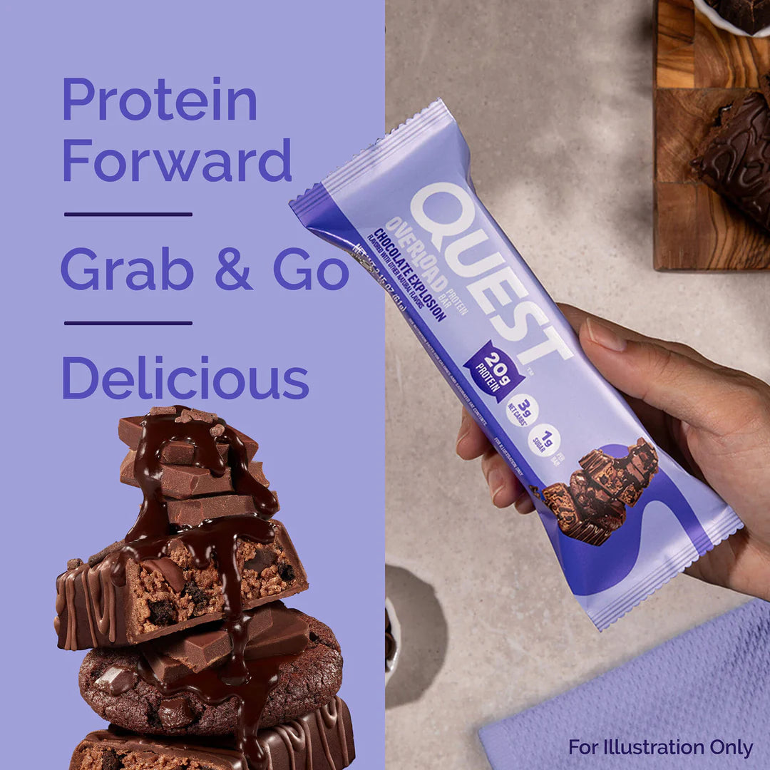 Quest Nutrition Overload Chocolate Explosion Protein Bar 61g, 1 Bar
