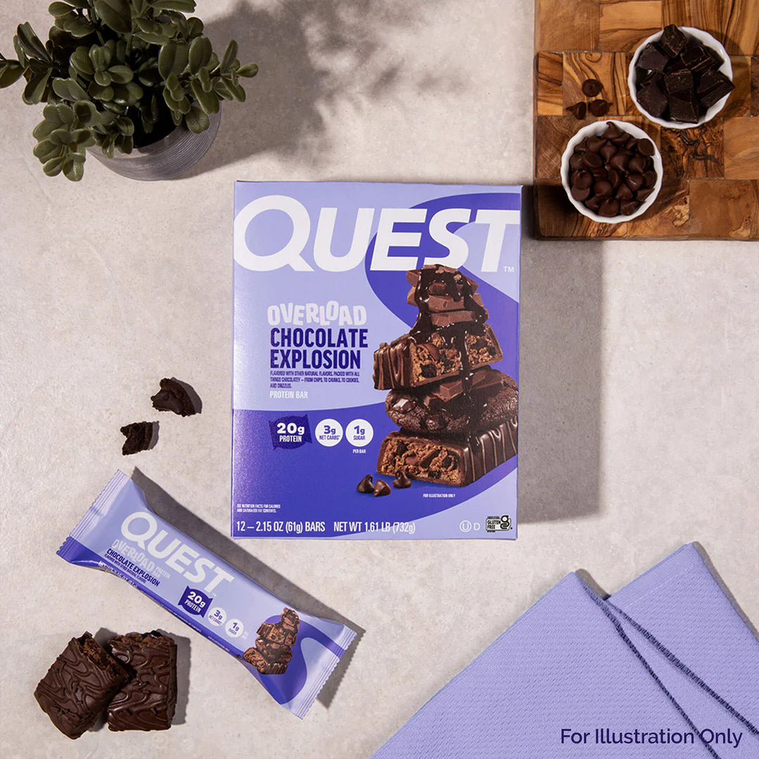 Quest Nutrition Overload Chocolate Explosion Protein Bar 61g, 1 Bar