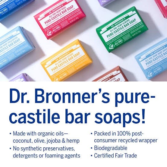 Dr. Bronner's Peppermint Pure-Castile Bar Soap 140g