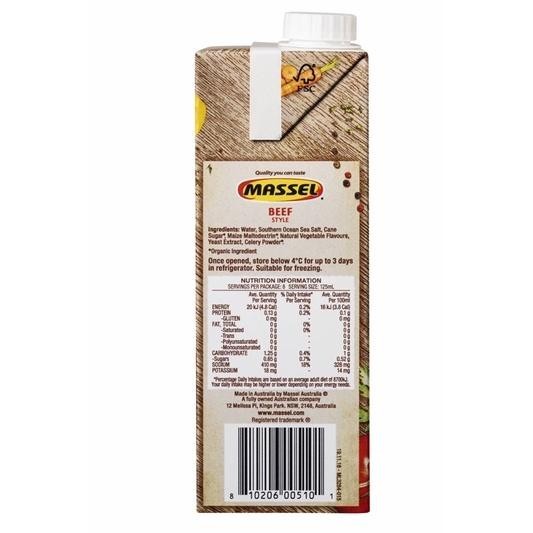 Massel Organic Liquid Stock Beef Style 1L