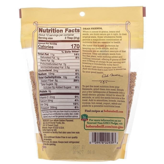 Bob's Red Mill Organic Whole Golden Flaxseed 368g