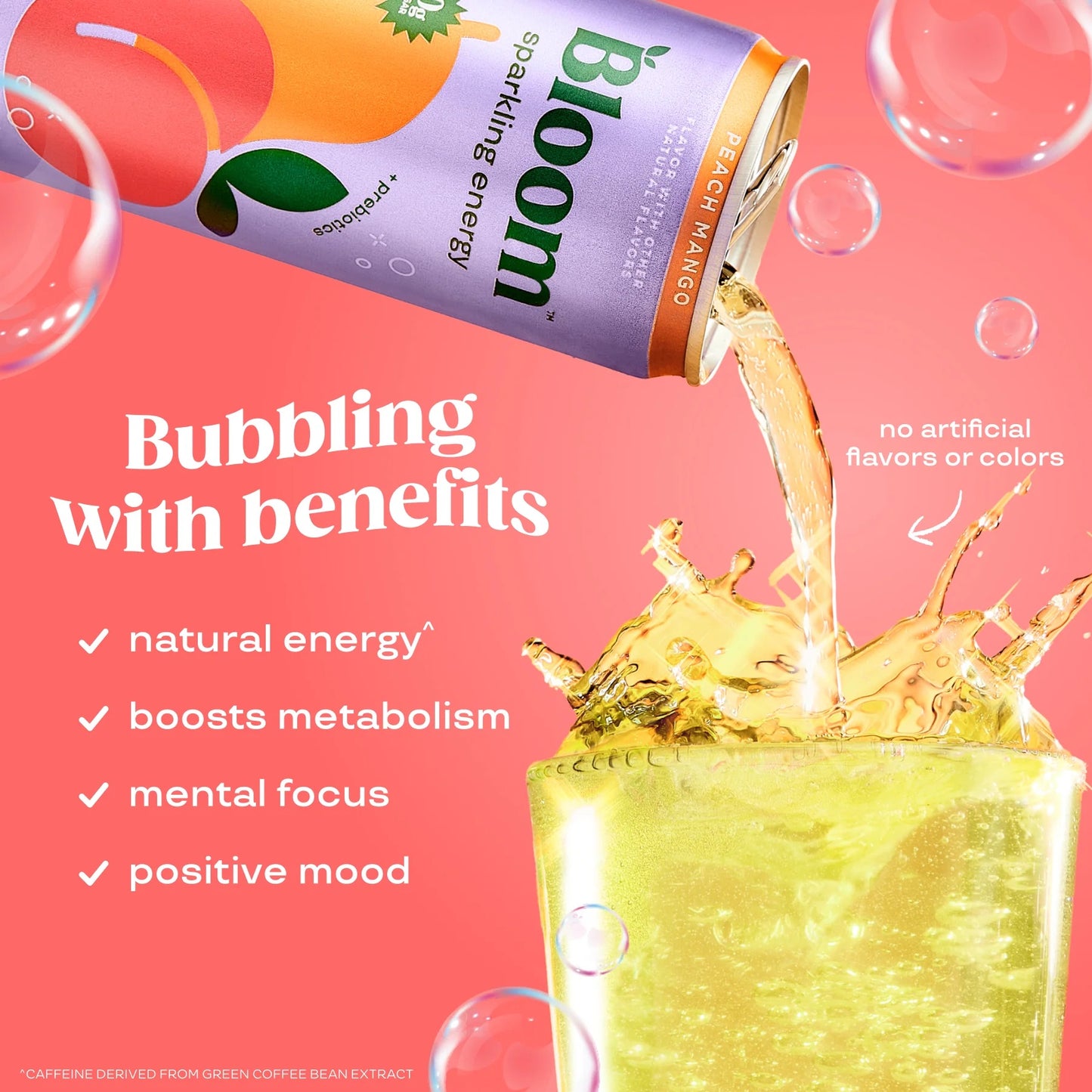 Bloom Peach Mango Sparkling Energy Drink 255ml