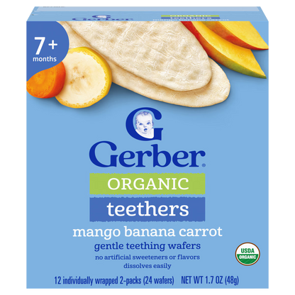 Gerber Organic Teethers Gentle Teething Wafers, 24 Wafers