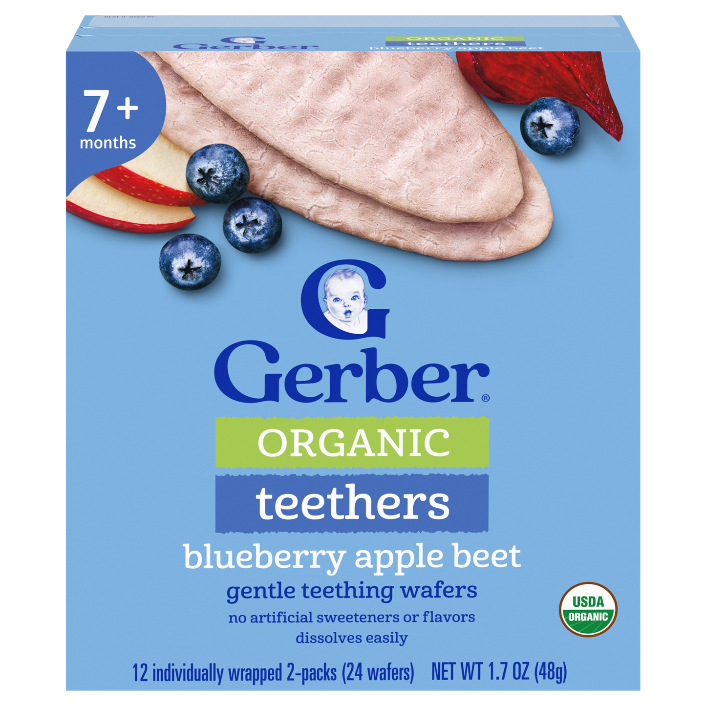 Gerber Organic Teethers Gentle Teething Wafers, 24 Wafers
