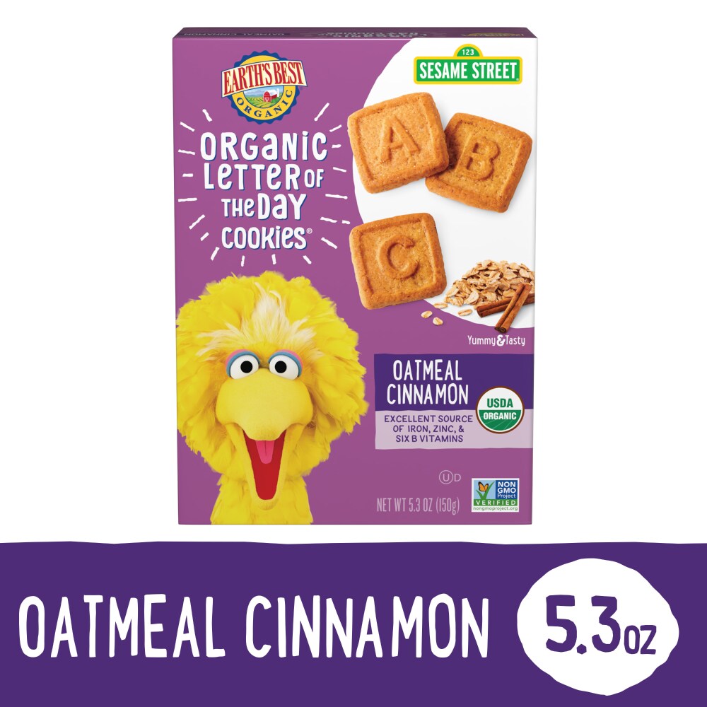 Earth's Best Oatmeal Cinnamon Organic Letter of the Day Cookies 150g