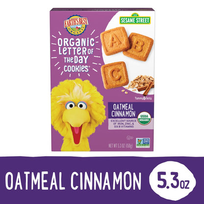Earth's Best Oatmeal Cinnamon Organic Letter of the Day Cookies 150g