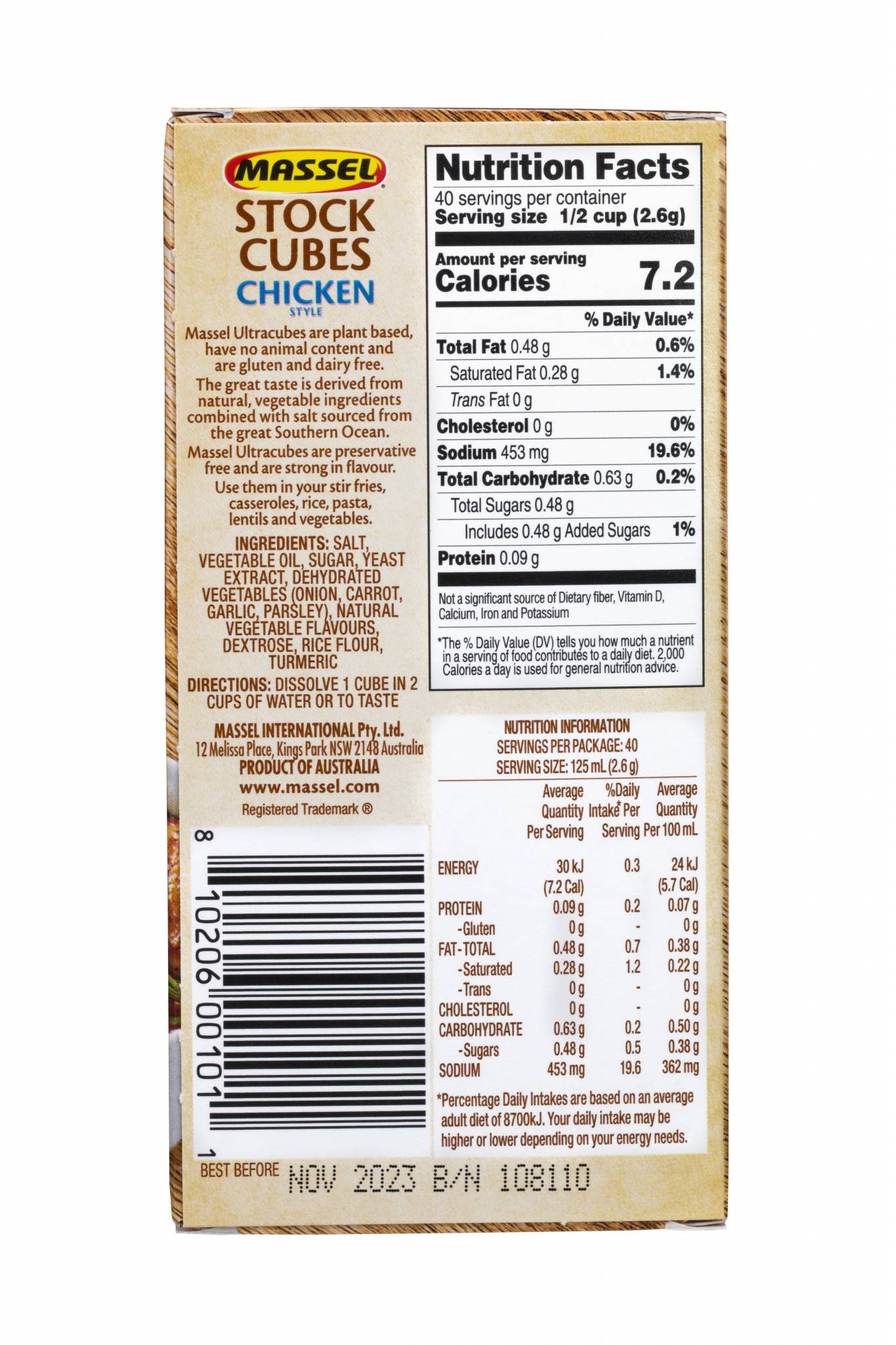 Massel Chicken Style Stock Cubes 105g