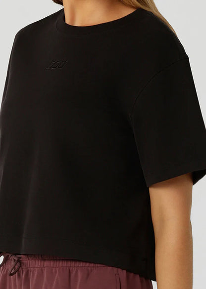 Lorna Jane Black Go-To Classic Crop T-Shirt