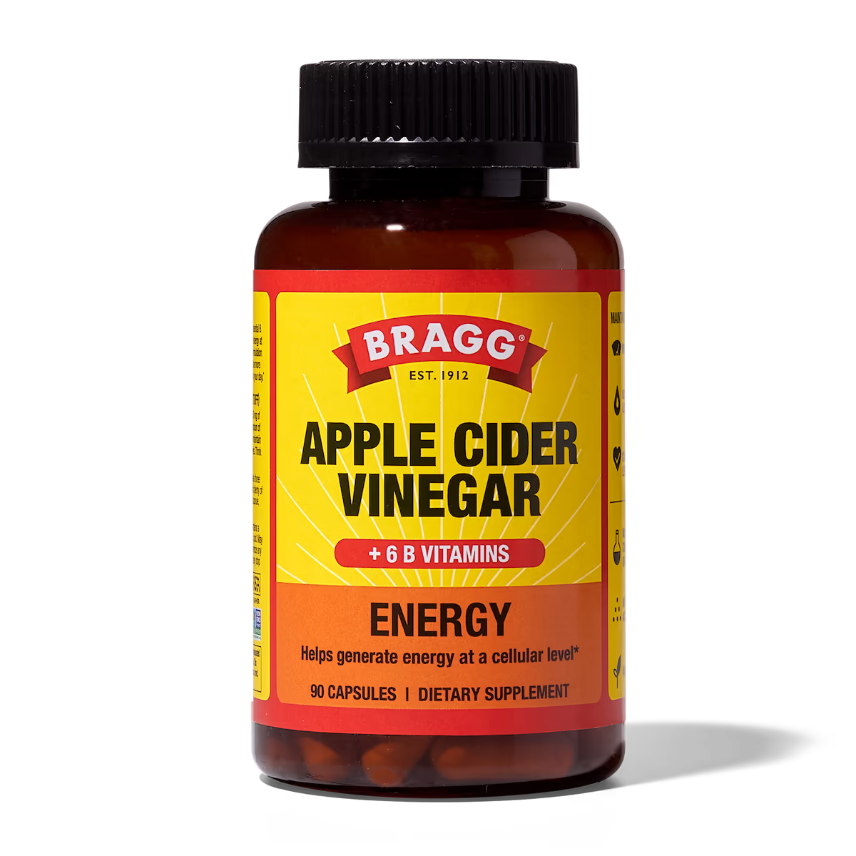 Bragg Energy Apple Cider Vinegar, 90 Capsules