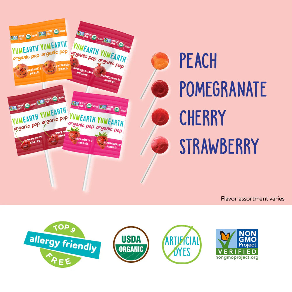 YumEarth Assorted Organic Pops 87g