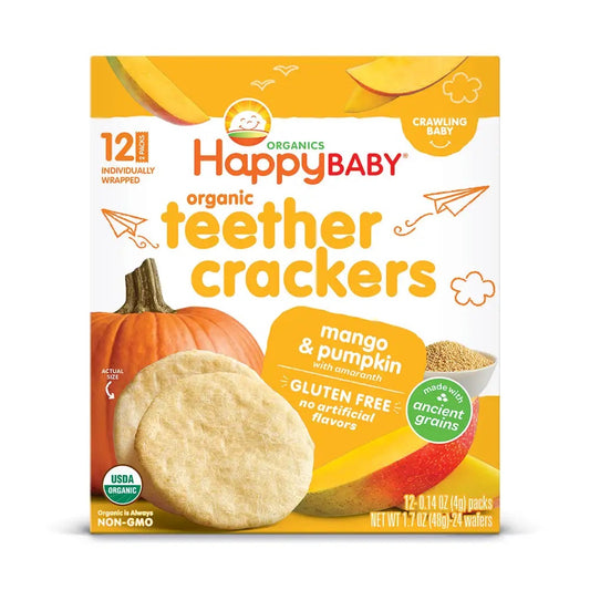 Happy Baby Organics Teether Crackers, 24 Wafers