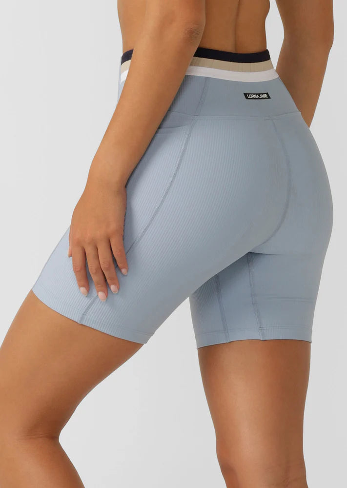 Lorna Jane Transform Booty Rib Bike Shorts, Blue