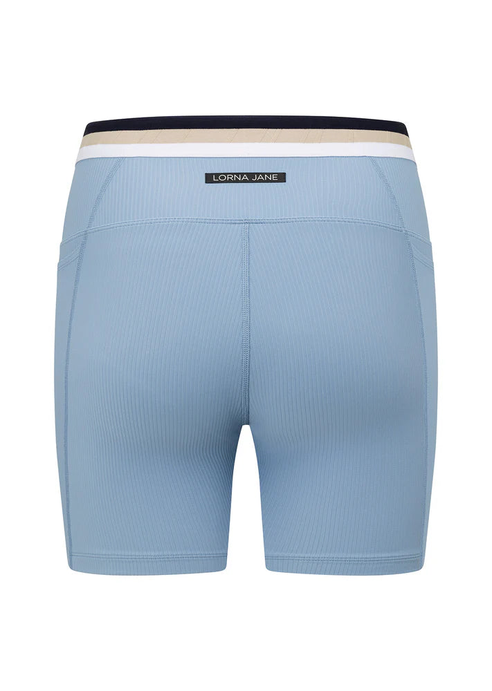Lorna Jane Transform Booty Rib Bike Shorts, Blue