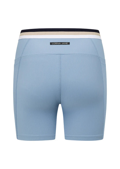 Lorna Jane Transform Booty Rib Bike Shorts, Blue