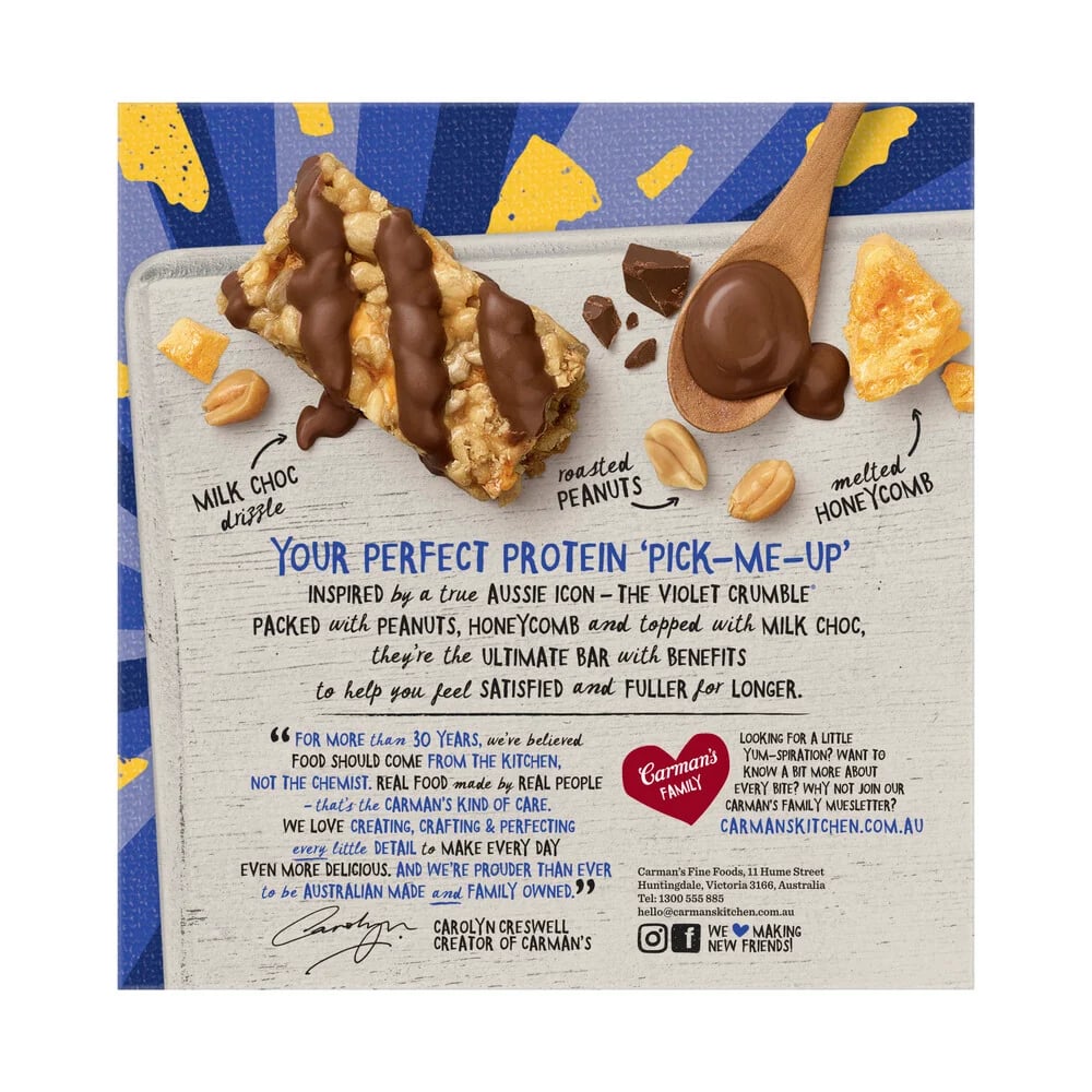 Carman's Protein Bars Violet Crumble 200g