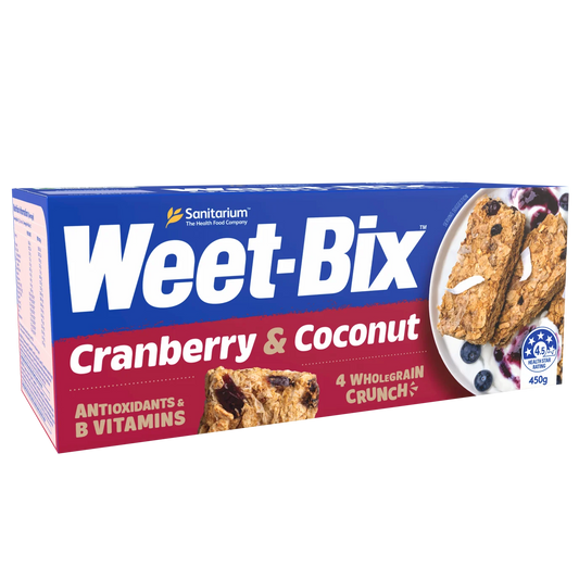 Sanitarium Weet-Bix Cranberry & Coconut Breakfast Cereal 450g