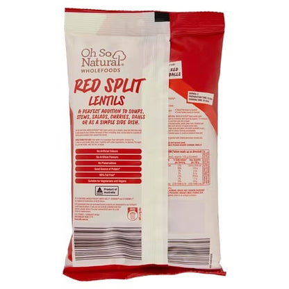 Oh So Natural Red Split Lentils 500g