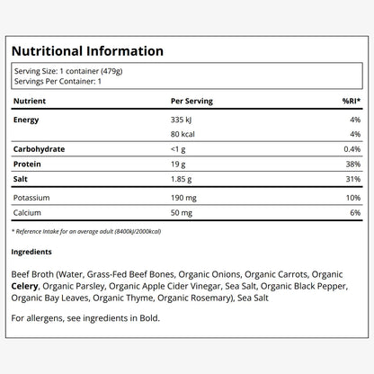 Kettle & Fire Classic Beef Bone Broth 479g